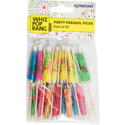 Photo of Whiz Pop Bang Party Parasol Picks 20 Pack