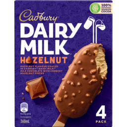 Photo of Cadbury Dairy Milk Hazelnut Ice Cream Stick 4pk