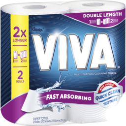 Photo of Viva Double Length White Paper Towel 2pk