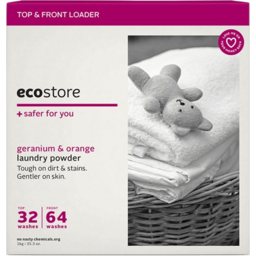 Photo of Eco Store Geranium & Orange Top & Front Loader Laundry Powder 1kg