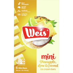Photo of Weis Mini Ice Cream & Fruit Bar Pineapple Lime & Coconut 264 Ml Mp6