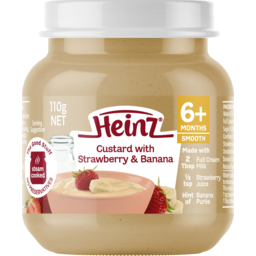 Photo of Heinz Custard With Strawberry & Banana 6+ Months Smooth Baby Food 110g