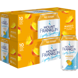 Photo of Mount Franklin Lightly Sparkling Water Mango Cans 10x375ml 