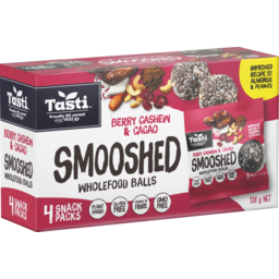Photo of Tasti Smooshed Wholefood Snack Balls Berry Cashew & Cacoa 4 Pack