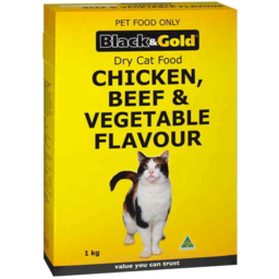 Photo of Black & Gold Cat Food Chicken Beef & Vegetable 1kg