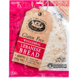 Photo of Old Time Bakery Gluten Free Wholemeal Lebanese Bread