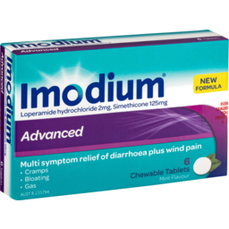 Photo of Imodium Rx Imodium Advanced Diarrhoea Plus Wind Pain Relief Chewable Tablets 6 Pack