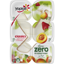 Photo of Yoplait Forme Zero Yoghurt Peach & Mango, Vanilla & Strawberry Multipack ( 6 X 160 Gms) 