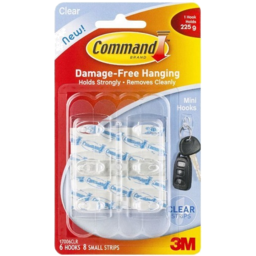 Photo of Command Mini Hooks Clear 6 Per Pack