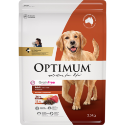 Photo of Optimum Grain Free Adult All Breeds 18 Months - 7 Years With Beef & Vegetables Dry Dog Food 2.5kg