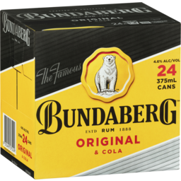 Photo of Bundaberg Rum & Cola Can Cube 24pk