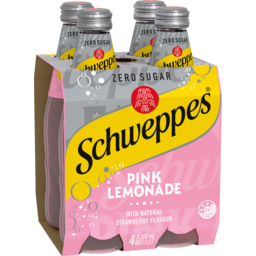 Photo of Schweppes Zero Sugar Pink Lemonade Bottles 4x300ml