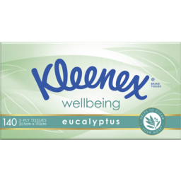 Photo of Kleenex Wellbeing Eucalyptus 3 Ply Facial Tissues 140 Pack