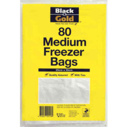 Photo of Black & Gold Freezer Bags Med 80's