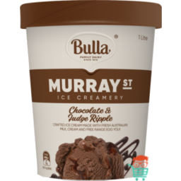 Photo of Bulla Ice Cream Murray St Chocolate & Fudge Ripple 1l