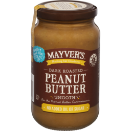 Photo of Mayver's Dark Roasted Smooth Peanut Butter 375g
