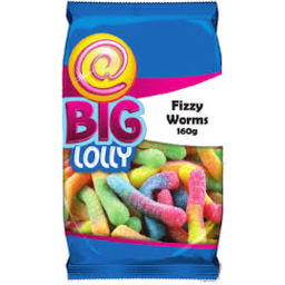 Photo of Big Lolly Fizzy Worms 160gm