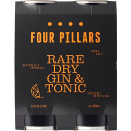 Photo of Four Pillars Rare Dry Gin & Tonic 250ml 4 Pack