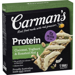 Photo of Snack Bars, Carman's Coconut, Yoghurt & Roasted Nut Protein Bars 5-pack