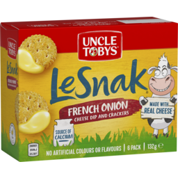 Photo of Uncle Tobys Le Snak Cheese Dip And Crackers French Onion Kids Lunchbox X6