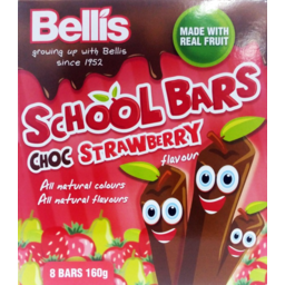 Photo of Bellis Choc Strawberry School Bars 8 Pack 160g