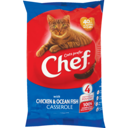 Photo of Chef Cat Food Pouch Chicken & Ocean Fish 4 Pack