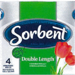 Photo of Sorbent Toilet Roll Double Length White 4pk