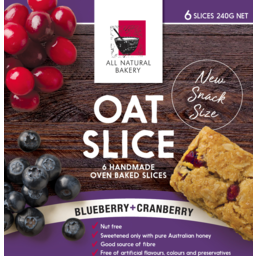 Photo of All Natural Bakery Blueberry & Cranberry Oat Slice 6 Pack 240g