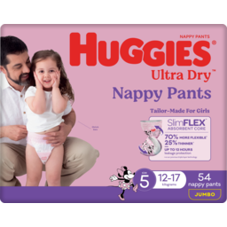 Photo of Huggies Ultra Dry Nappy Pants For Girls 12- Size 5 Jumbo 54 Pack