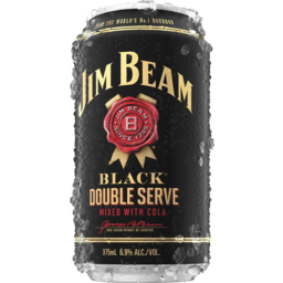 Photo of Jim Beam Black & Cola Double Serve 6.9% 375ml Can