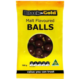 Photo of Black & Gold Malt Balls