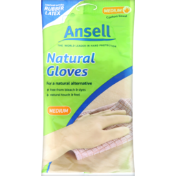 Photo of Ansell Natural Gloves Medium 1 pair