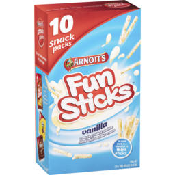 Photo of Arnott's Fun Sticks Snack Rolled Wafers Vanilla 10 Pack 180g