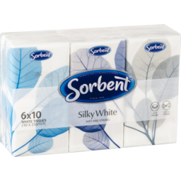 Photo of Sorbent Silky White Facial Tissues 6x10pk