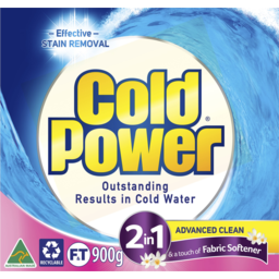 Photo of Cold Power Advanced Clean 2 In1 & A Touch Of Fabric Softener Front & Top Loader Laundry Powder 900g