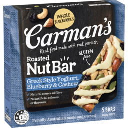 Photo of Carman's Roasted Nut Bar Greek Style Yoghurt, Blueberry & Cashew 160g 160g
