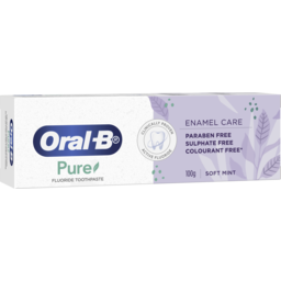 Photo of Oral-B Pure Fluoride Toothpaste Enamel Care Soft Mint 100g