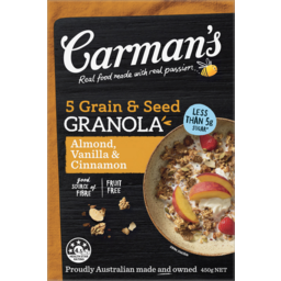 Photo of Carmans Almond Vanilla & Cinnamon 5 Grain & Seed Granola 450g