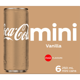 Photo of Coca Cola Vanilla Soft Drink Mini Cans 6x250ml