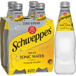 Photo of Schweppes Zero Sugar Mixers Indian Tonic Water Bottles Multipack Pack 4x300ml