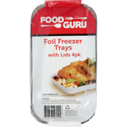 Photo of Food Guru Foil Freezer Trays With Lids 4 Pack