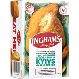 Photo of Ingham's Two Premium Chicken Breast Kyivs Garlic Butter 350g