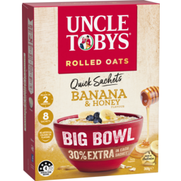 Photo of Uncle Toby's Big Bowl Oats Banana Honey 8pk
