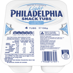 Photo of Philadelphia Spreadable Cream Cheese Snack Tubs Light 4 Pack