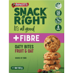 Photo of Arnott's Snack Right +Fibre Oaty Bites Fruit & Oat 6 Pack 150g