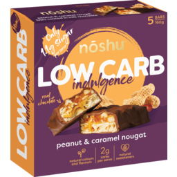 Photo of Noshu Low Carb Bars Peanut & Caramel Nougat Indulgence 160g
