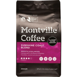 Photo of MONTVILLE COFFEE Org Sunshine Coast Blend Plunger 250g