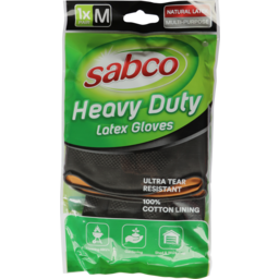Photo of Sabco Heavy Duty Latex Gloves Medium | 1 Pack