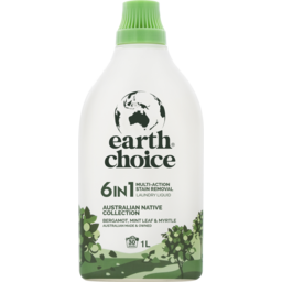 Photo of Earth Choice 6in1 Multi-Action Stain Removal Laundry Liquid Detergent Top & Front Loader Bergamot, Mint Leaf & Myrtle 1l 1l