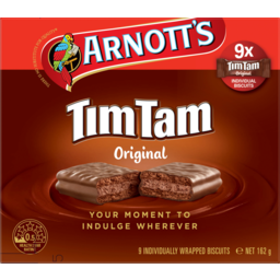 Photo of Arnotts Tim Tam Original Chocolate Biscuits 9 Pack 162g